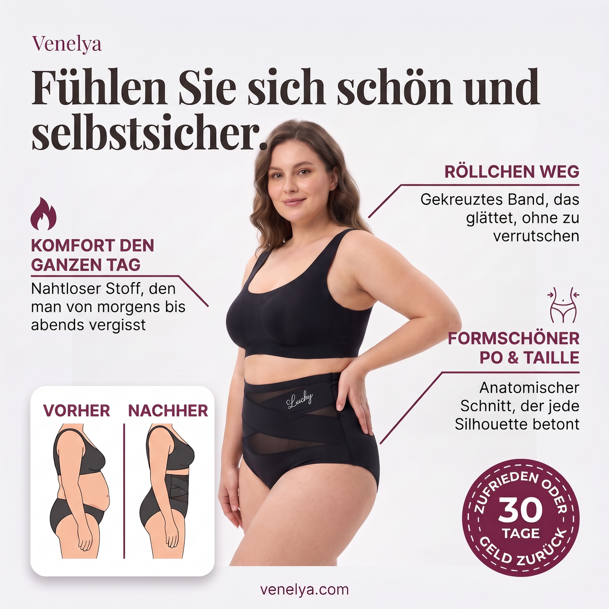 Culotte gainante taille haute Venelya – Sens-toi belle et sûre de toi [DE]