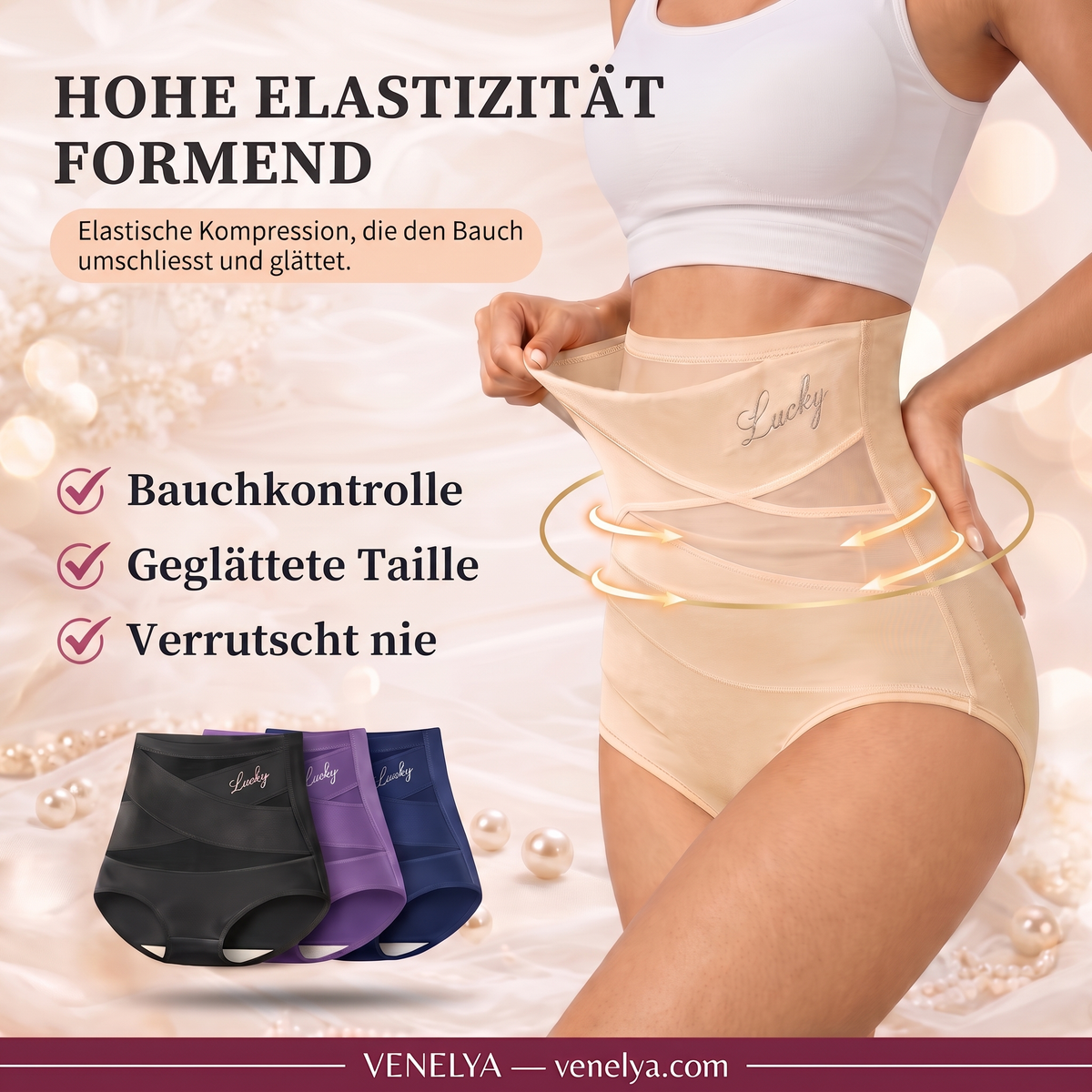 Culotte gainante taille haute Venelya – Haute élasticité [DE]