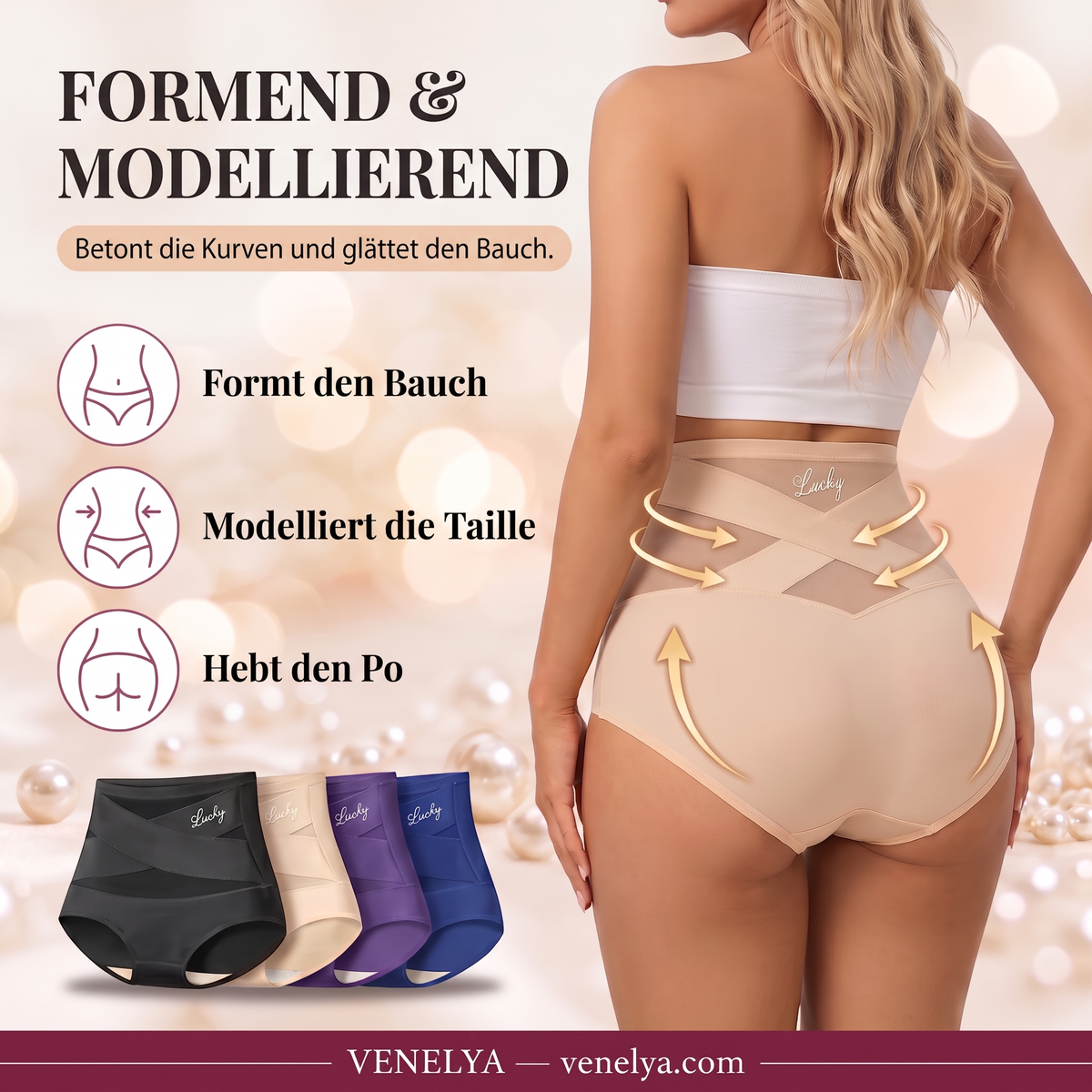Culotte gainante taille haute Venelya – Amincissante et galbante [DE]