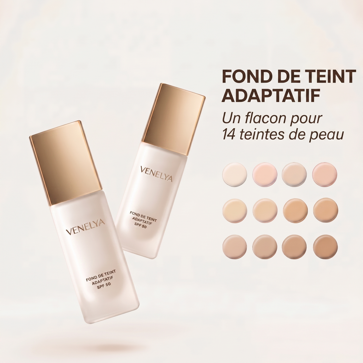 Un flacon pour 14 teintes de peau