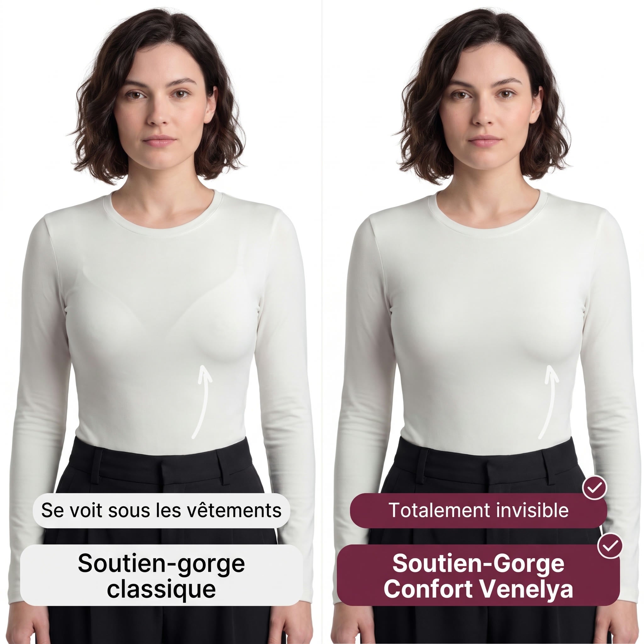 Totalement invisible sous les vêtements