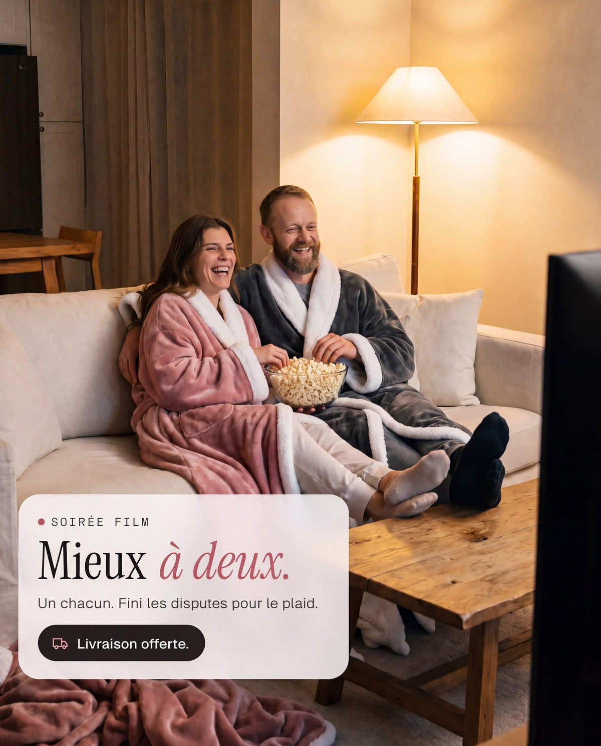 Plaid chauffant à enfiler [FR]