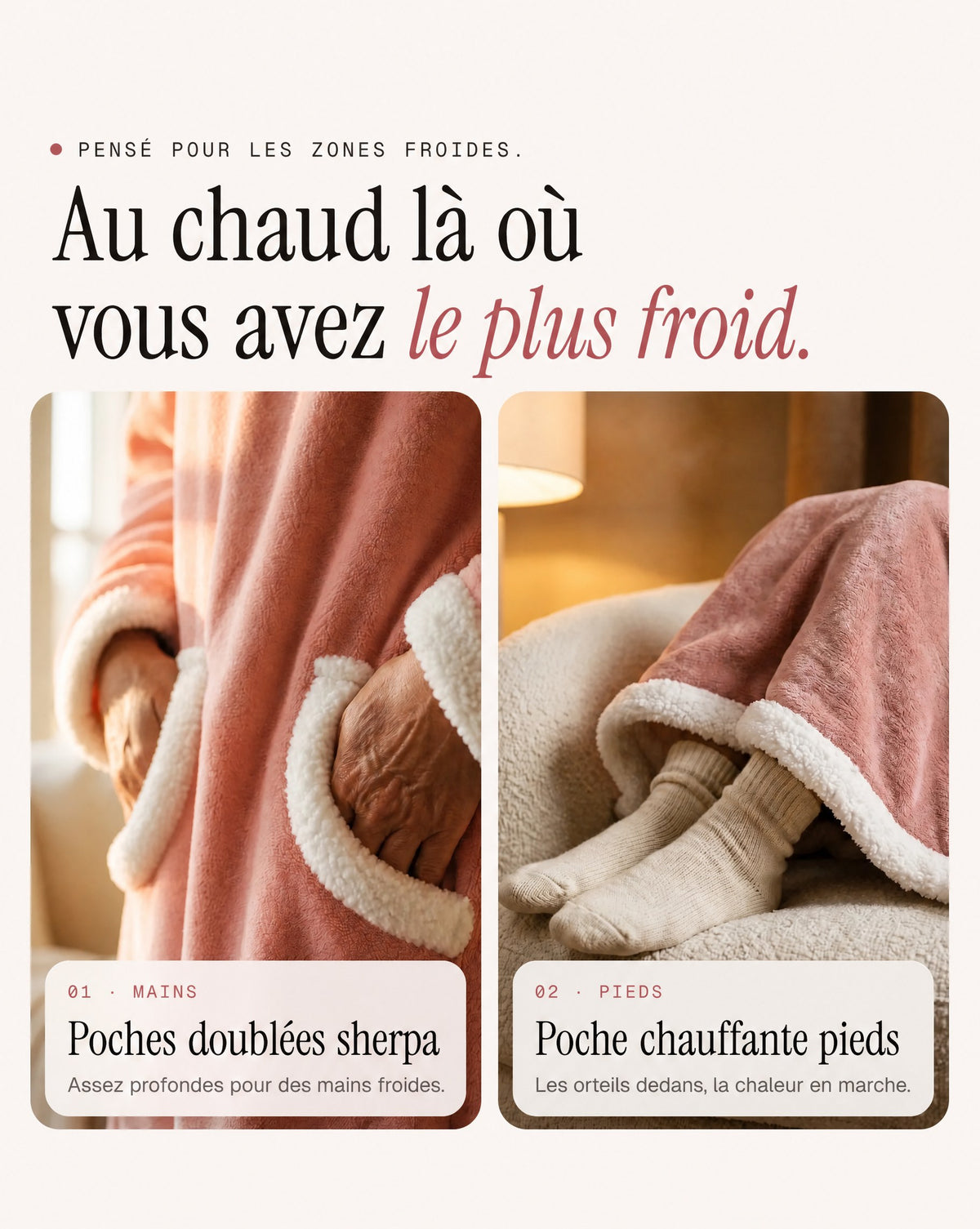 Plaid chauffant à enfiler [FR]