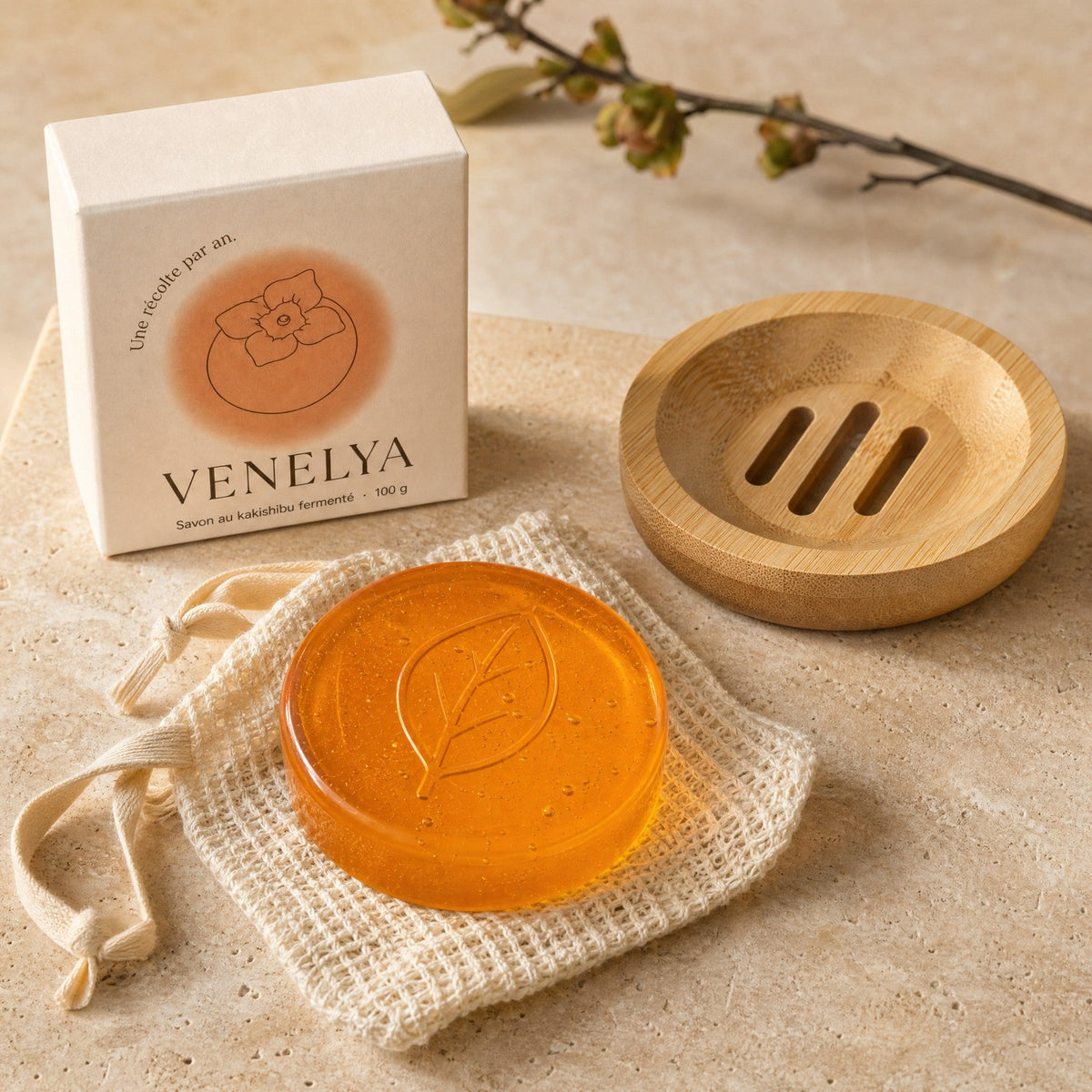 Porte-savon Kaki en bambou