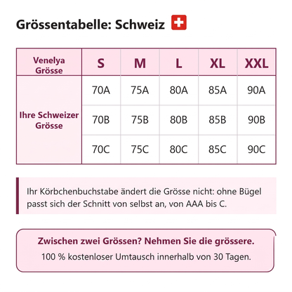 Guide des tailles suisse - Soutien-Gorge Confort Venelya [DE]