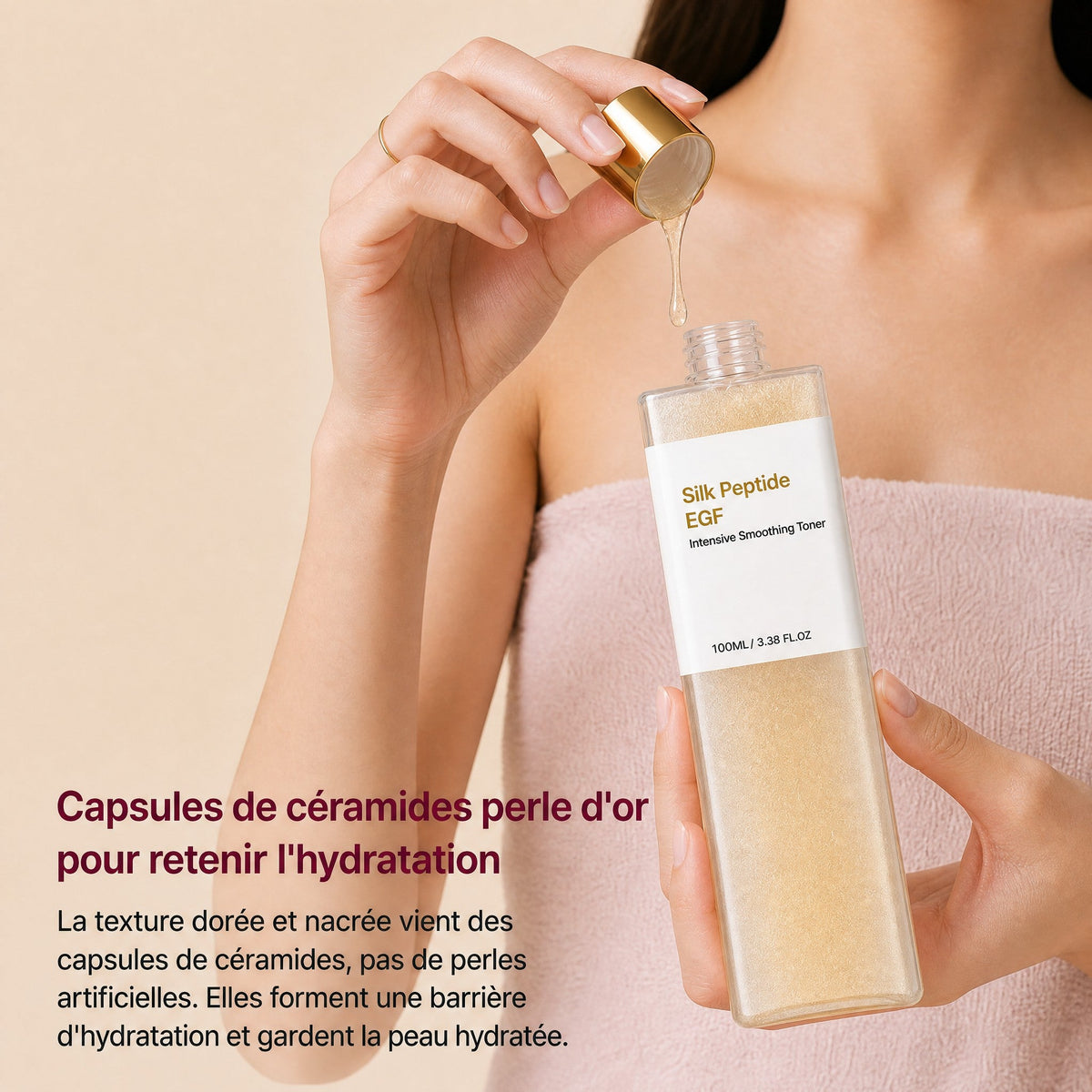 Capsules de céramides perle d'or