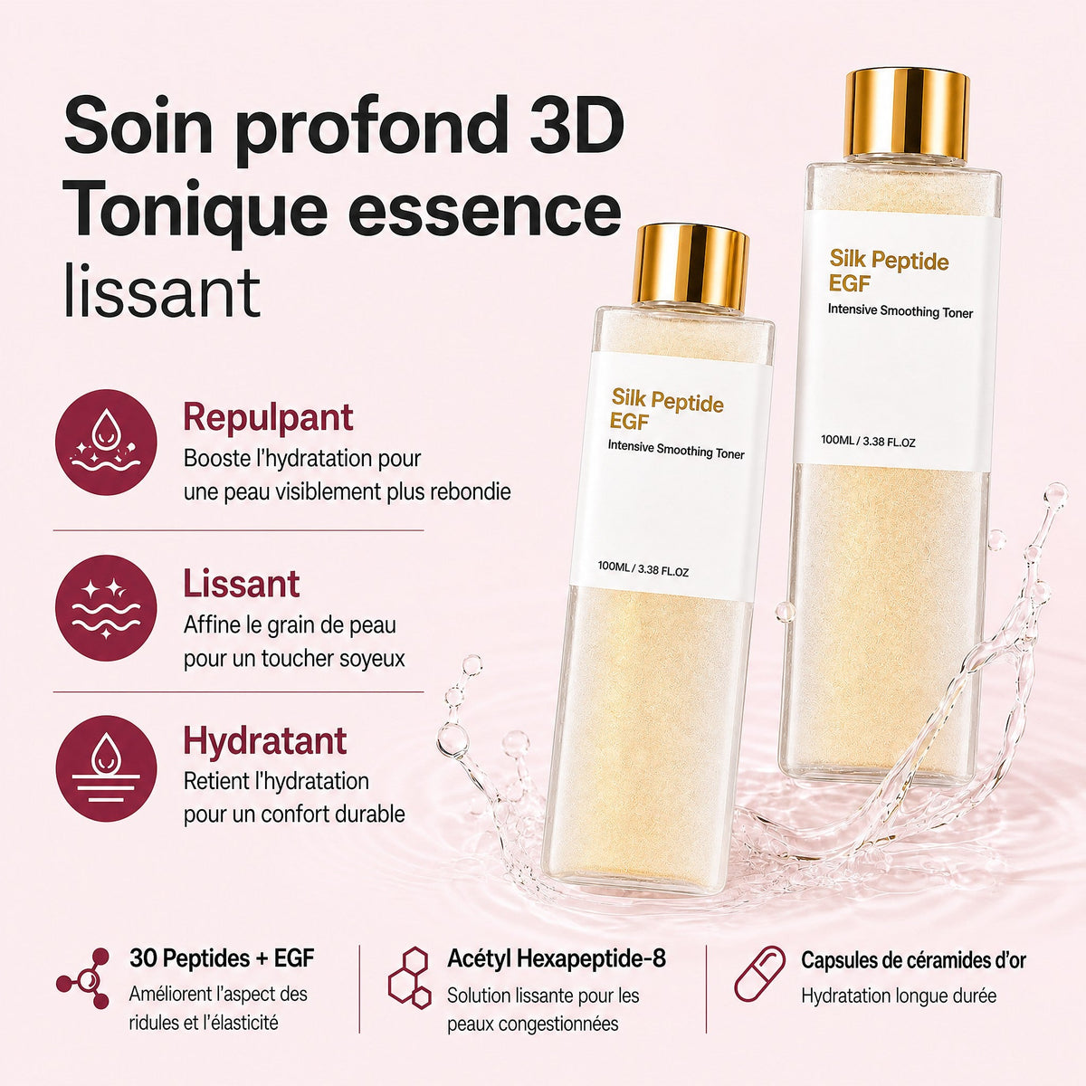 Soin profond 3D : repulpant, lissant, hydratant