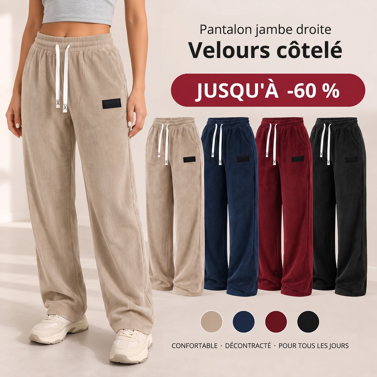 Pantalon en velours côtelé – lot de couleurs